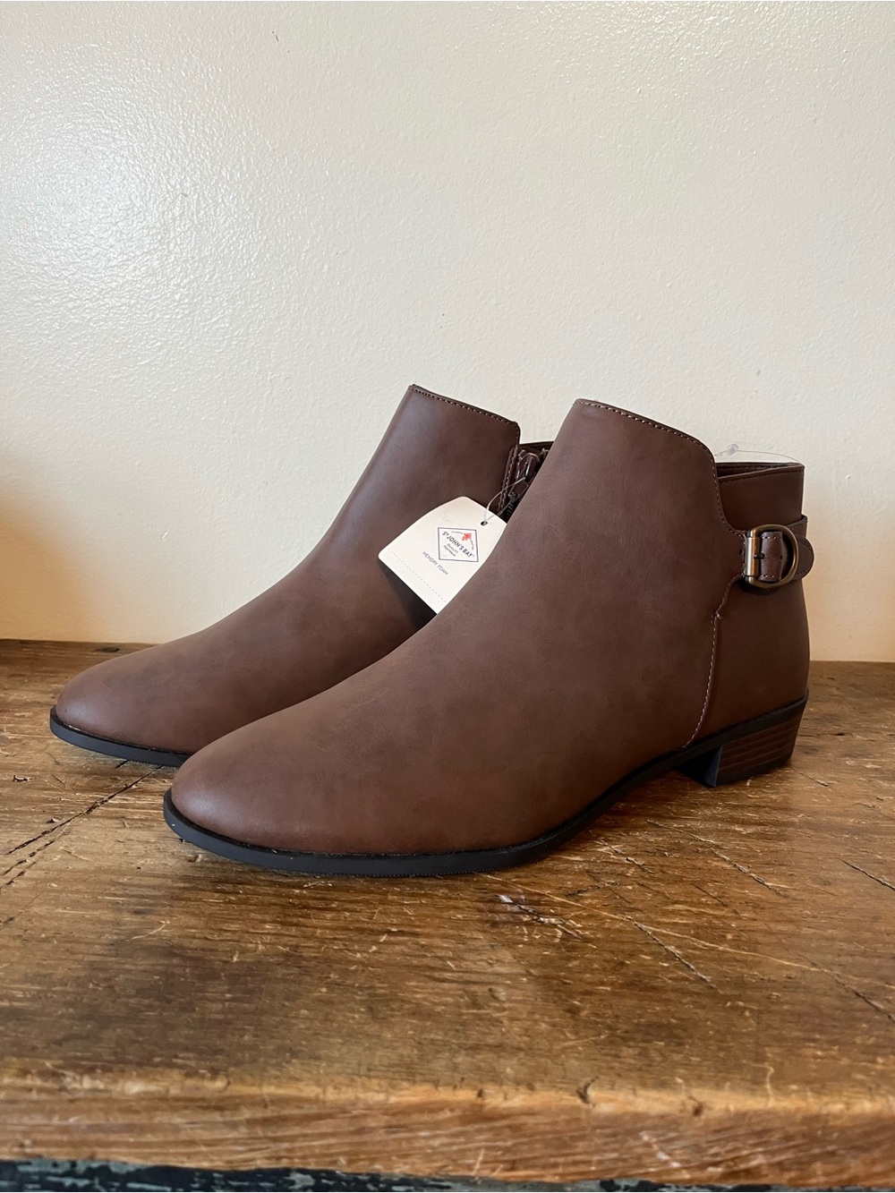 St. John's Bay NEW Women’s Rayford Chocolate Ankle Boots Buckle Accent Size 11